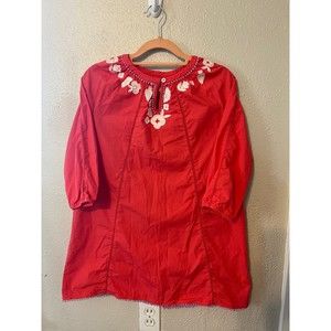 Boden Youth Size 11-12 Red Embroidered Dress